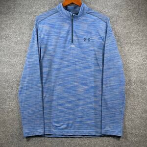 Under Armour Threadborne Fitted 1/4 Zip Pullover Shirt Men's XL Blue Running